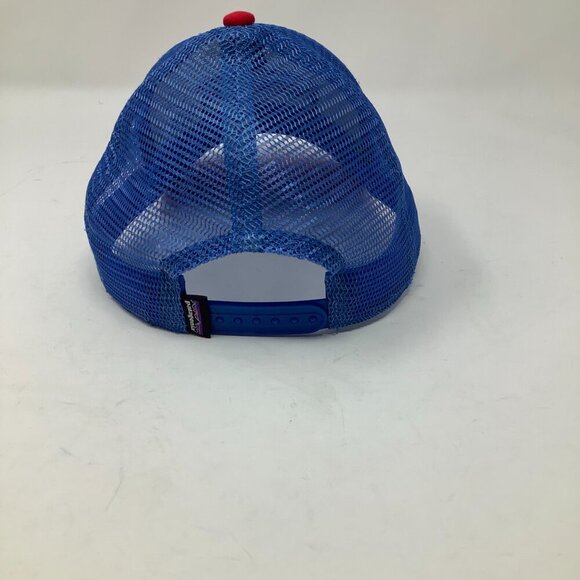 Patagonia P-6 Logo snap-back trucker cap hat one size red white blue colorblock - Picture 3 of 6